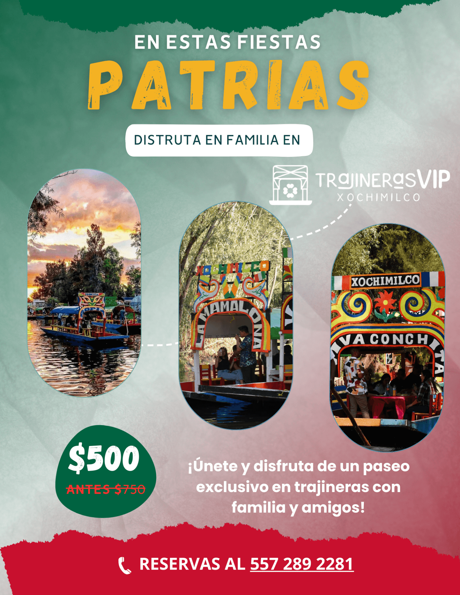 Fiestas patrias en trajineras xochimilco